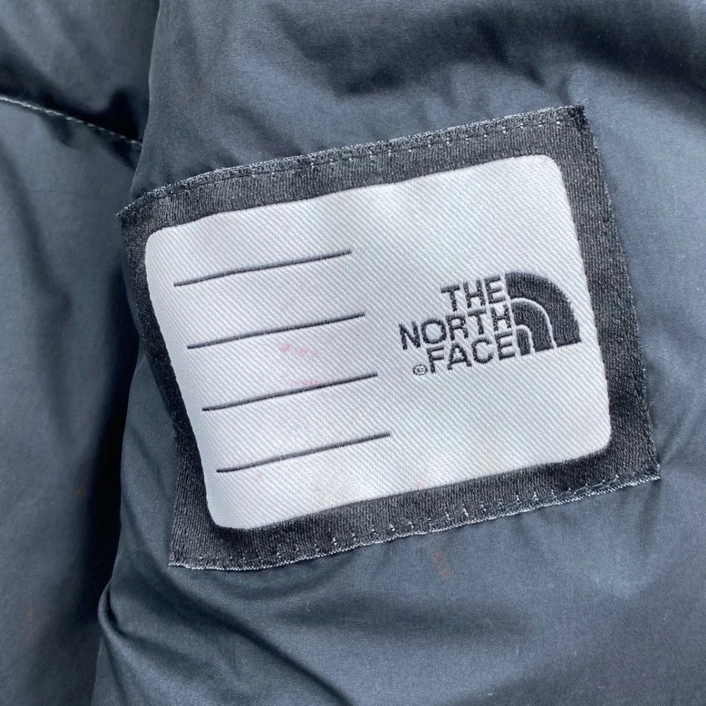The North Face Nuptse 600 Down Puffer Jacket Boys XL Grey Black Coat
